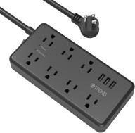 💡 trond power strip surge protector with 7 widely-spaced outlets, 3 usb ports, and 1700 joules – etl listed, ideal for tv, desktop, home office – black logo