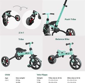 img 3 attached to 🚲 Yvolution Y Velo Flippa 4-in-1 Toddler Trike to Balance Bike: Age-Appropriate Fun for 2-5 Year Olds!