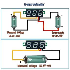 img 1 attached to 🔋 DaFuRui 0.36" Mini Digital Voltmeter - Accurate DC Voltage Display & Tester (0-100V) with Reverse Polarity Protection - Red/Green/Blue