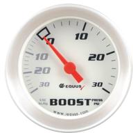 📊 equus 8257 2-inch vacuum/boost gauge with aluminum bezel in white logo