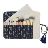 pockets brushes rolling cosmetic organizer logo