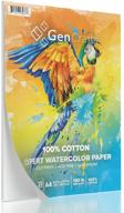 🎨 gencrafts 100% cotton watercolor paper pad - a4 8.3x11.7" - 20 sheets (140lb/300gsm) - cold press acid free art sketchbook pad for painting & drawing - wet & mixed media logo