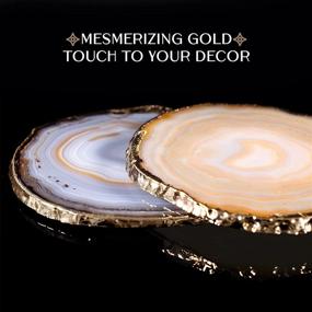 img 3 attached to 🔮 Luma Gems Agate Coasters Plated: Exquisite and Durable Drink Coasters