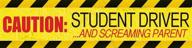 🚗 magnacard magnetic bumper sticker: caution student driver and screaming parent - 12 x 3 inches logo