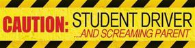img 1 attached to 🚗 MagnaCard Magnetic Bumper Sticker: Caution Student Driver and Screaming Parent - 12 x 3 inches
