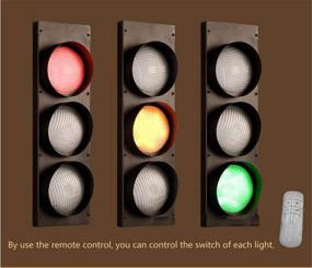 img 2 attached to NIUYAO Retro Industrial Wall Lamp - Remote Control Traffic Light Wall Light - Black Finish - 5W Energy-Saving LED Wall Lamp with Remote Control - Bulb Included - 3 Light - 19'' H (424383)