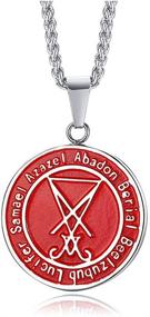 img 4 attached to MPRAINBOW Men Pendant Necklace: Stainless Steel Seal of Lucifer/Satan Religious Jewelry - Unleash Your Dark Side!