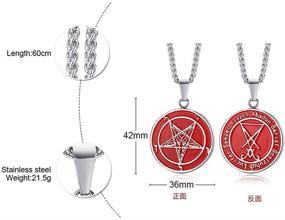 img 2 attached to MPRAINBOW Men Pendant Necklace: Stainless Steel Seal of Lucifer/Satan Religious Jewelry - Unleash Your Dark Side!