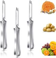 🥕 3pcs stainless steel multifunction peeler - durable fruit & vegetable peelers with non-slip handle, sharp blade, good grip - ideal for potato, carrot, apple - home kitchen gadget tool (silver) logo