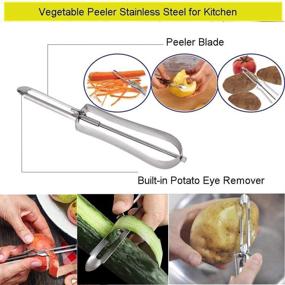 img 3 attached to 🥕 3PCS Stainless Steel Multifunction Peeler - Durable Fruit & Vegetable Peelers with Non-Slip Handle, Sharp Blade, Good Grip - Ideal for Potato, Carrot, Apple - Home Kitchen Gadget Tool (Silver)