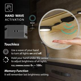 img 3 attached to 💡 EShine Black Matte Hand Wave Sensor Under Cabinet Puck Lights – Dimmable Circular LED Cabinet Lights – Pack of 3, Warm White (3000K)