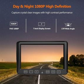 img 2 attached to 📷 Advanced 7 Inch Touchscreen DVR Backup Camera System for Car, Truck, RV, and More - Waterproof, with Rear View Reverse Camera