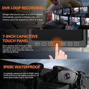 img 1 attached to 📷 Advanced 7 Inch Touchscreen DVR Backup Camera System for Car, Truck, RV, and More - Waterproof, with Rear View Reverse Camera