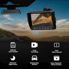 img 3 attached to 📷 Advanced 7 Inch Touchscreen DVR Backup Camera System for Car, Truck, RV, and More - Waterproof, with Rear View Reverse Camera