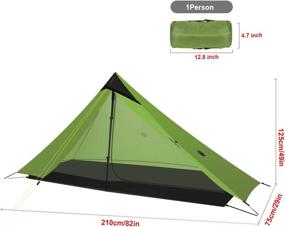 img 1 attached to 🏕️ KIKILIVE Ultralight Tent: Compact Backpacking Tent for 1-2 Person Camping, Outdoor Shelter - Ideal for Camping, Trekking, Kayaking, Climbing, Hiking