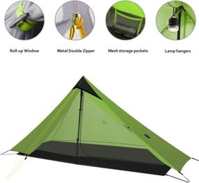 img 3 attached to 🏕️ KIKILIVE Ultralight Tent: Compact Backpacking Tent for 1-2 Person Camping, Outdoor Shelter - Ideal for Camping, Trekking, Kayaking, Climbing, Hiking