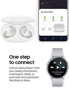 img 2 attached to Upgrade Your Audio Experience with Samsung Galaxy Buds+ Plus: True Wireless Earbuds with Improved Battery and Call Quality in White, including Wireless Charging Case and Velvet Pouch.