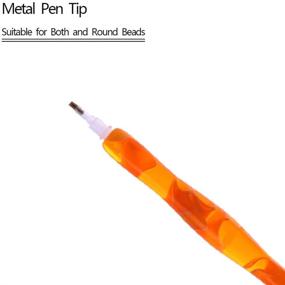 img 1 attached to 🎨 Enhance Your Diamond Painting Hobby with the Handmade Resin Diamond Painting Pen in Vibrant Orange