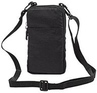 📱 versatile nylon sporty smartphone holster belt clip waist bag for iphone 7 plus, samsung galaxy s7 edge, note 5, iphone 6s (black) logo