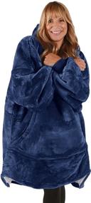 img 3 attached to Catalonia Classic Portable Blanket Sweatshirt: The Ultimate Warmth and Comfort in an Oversized Sherpa Hoodie with Giant Pocket