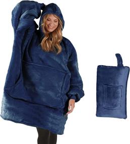 img 4 attached to Catalonia Classic Portable Blanket Sweatshirt: The Ultimate Warmth and Comfort in an Oversized Sherpa Hoodie with Giant Pocket