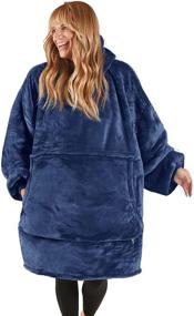 img 2 attached to Catalonia Classic Portable Blanket Sweatshirt: The Ultimate Warmth and Comfort in an Oversized Sherpa Hoodie with Giant Pocket
