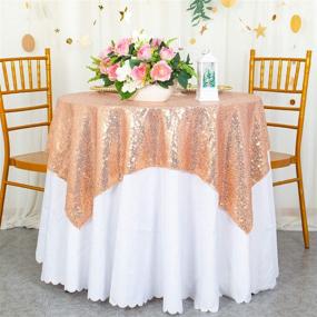 img 3 attached to 🌹 ShiDianYi Sparkling 50X50 Rose Sequin Tablecloth