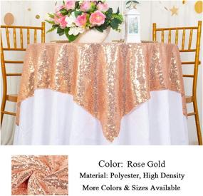 img 1 attached to 🌹 ShiDianYi Sparkling 50X50 Rose Sequin Tablecloth