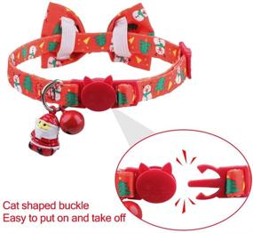 img 2 attached to 🎅 PUPTECK Christmas Cat Collar with Santa Claus Bell - 2 Pack Cute Breakaway Collar Set for Cats and Dogs