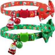 🎅 pupteck christmas cat collar with santa claus bell - 2 pack cute breakaway collar set for cats and dogs logo