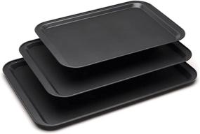 img 4 attached to 🍪 NEUVA Non-Stick Cookie and Baking Sheets Set of 3 – Oven Safe up to 450 Degrees, Non-Stick Coated Steel Pans with Large, Medium, and Small Sizes