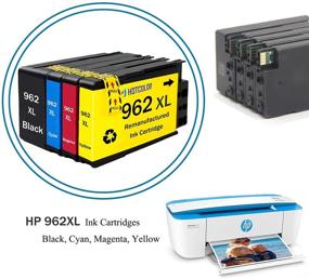 img 3 attached to 🖨️ HOTCOLOR 962xl Ink Cartridges Combo Pack 3JA03AN 3JA00AN 3JA01AN 3JA02AN for HP OfficeJet Pro 9015 9010 9025 9018 9020 Ink (1 Black, 1 Cyan, 1 Magenta, 1 Yellow, 4-Pack)