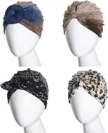 🧣 chic and comfy women's stretch turban hats: printed hair scarf turban head wrap with pre-twist style - ultra soft, extra elastic, and breathable logo