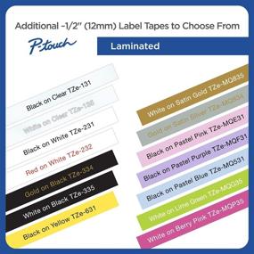 img 2 attached to 🏷️ Brother Genuine P-touch TZE-MQG35 Tape, 1/2-Inch Wide Standard Laminated Tape, Black on Clear, Indoor/Outdoor Use, Water-Resistant, 0.47" x 26.2' (12mm x 5M), TZeAF131