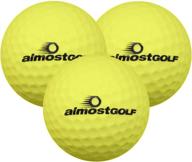 enhanced performance with almost golf limited flight golf balls (3 ball pack) - vibrant yellow - from in the hole golf logo