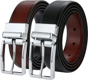 img 4 attached to 👔 BSLLNEK Genuine Leather Reversible Belt Reverse: Versatile and Stylish Accessory for Men