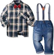 👔 nwada little boys dress clothes: stylish christmas outfits with bow ties, suspenders, and denim pants - ages 2-6 logo