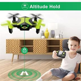 img 2 attached to 🚁 Green Foldable Drone with Camera for Kids Beginners, RC Quadcopter with App FPV Video, Voice Control, Altitude Hold, Headless Mode, Trajectory Flight - Ideal Boys' Gifts, Girls' Toys