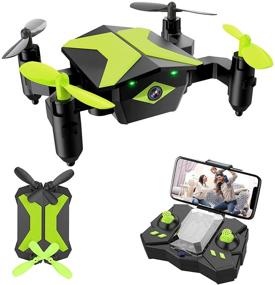 img 4 attached to 🚁 Green Foldable Drone with Camera for Kids Beginners, RC Quadcopter with App FPV Video, Voice Control, Altitude Hold, Headless Mode, Trajectory Flight - Ideal Boys' Gifts, Girls' Toys