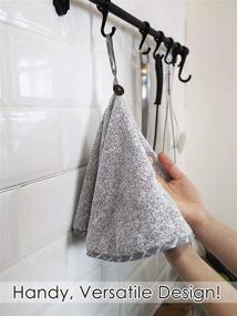 img 3 attached to 🧼 myHomeBody Charcoal Hand Towels with Hanging Loop – Soft, Absorbent Kitchen and Bathroom Towels with Coconut Shell Button – Set of 2 Grey Towels