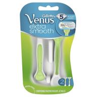 🪒 gillette venus extra smooth green disposable women's razors - pack of 2 logo