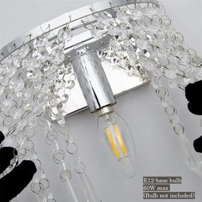 img 2 attached to 💎 Modern Crystal Wall Sconce, Chrome Flush Mount Wall Lamp with Glam Finish for Bedroom, Living Room, Hallway - Indoor 1-Light Fixture