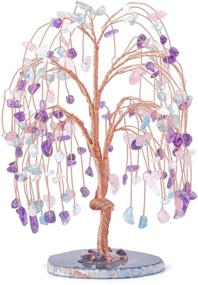 img 4 attached to 🌳 Natural Crystal Gemstone Bonsai Tree - CrystalTears Healing Money Tree - Amethyst Rose Quartz Aquamarine - for Wealth, Good Luck, and Home Decor - 5.5-6.3 Inches