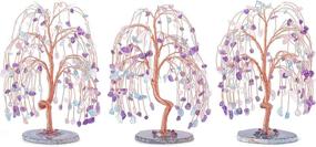 img 2 attached to 🌳 Natural Crystal Gemstone Bonsai Tree - CrystalTears Healing Money Tree - Amethyst Rose Quartz Aquamarine - for Wealth, Good Luck, and Home Decor - 5.5-6.3 Inches