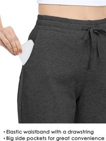 img 1 attached to 🩳 Women's Cotton Sweatpants with Open Bottom, Straight Leg Lounge Fit, and Pockets - Perfect for Yoga, Sports, and Athletic activities