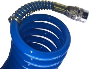 img 1 attached to 🛠️ Typhon East Coiled Polyurethane Air Compressor Hose (3/8” x 25 Foot): Heavy Duty Recoil Line with Brass/Stainless Steel Fittings for Sprayers, Nail Guns, and Air-Tools