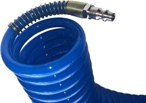 img 2 attached to 🛠️ Typhon East Coiled Polyurethane Air Compressor Hose (3/8” x 25 Foot): Heavy Duty Recoil Line with Brass/Stainless Steel Fittings for Sprayers, Nail Guns, and Air-Tools