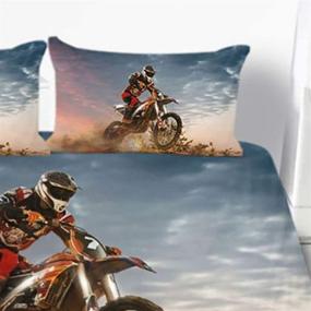 img 1 attached to 🏍️ ULTIMATE Motocross Bedding Duvet Cover for Kids' Room Décor - Explore THEE Home Store