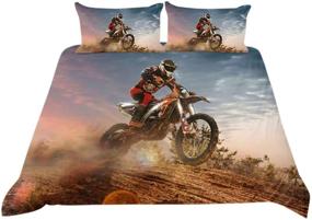 img 3 attached to 🏍️ ULTIMATE Motocross Bedding Duvet Cover for Kids' Room Décor - Explore THEE Home Store