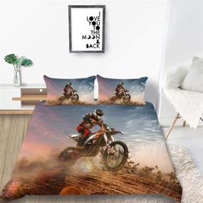 img 4 attached to 🏍️ ULTIMATE Motocross Bedding Duvet Cover for Kids' Room Décor - Explore THEE Home Store